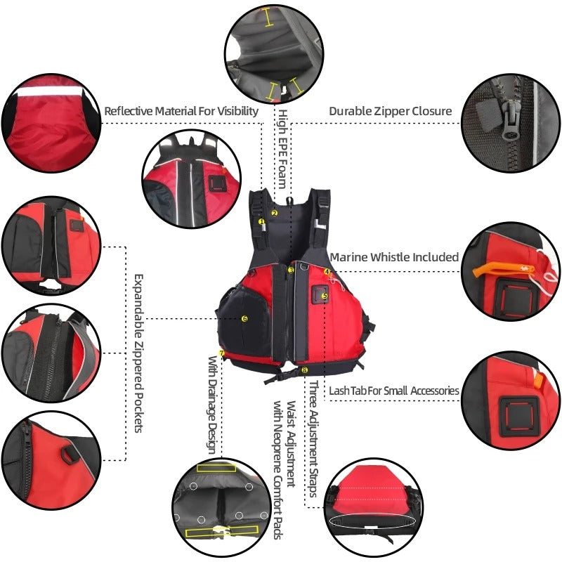 🌊 75N Buoyancy Life Jacket for Adults & Kids | USCG-Certified PFD⚡Zipper Pocket Design🌟Kayak/Rafting/Sailing Must-Have【Adjustable Fit】Left/Right Wear 🌊 75N Buoyancy Life Jacket for Adults & Kids | USCG-Certified PFD⚡Zipper Pocket Design🌟Kayak/Rafting/Sailing Must-Have【Adjustable Fit】Left/Right Wear
